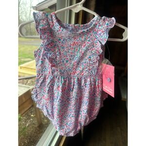 New Ruffle Butts Girls Candy Confetti Knit Sleeveless Waterfall Romper 3-6M